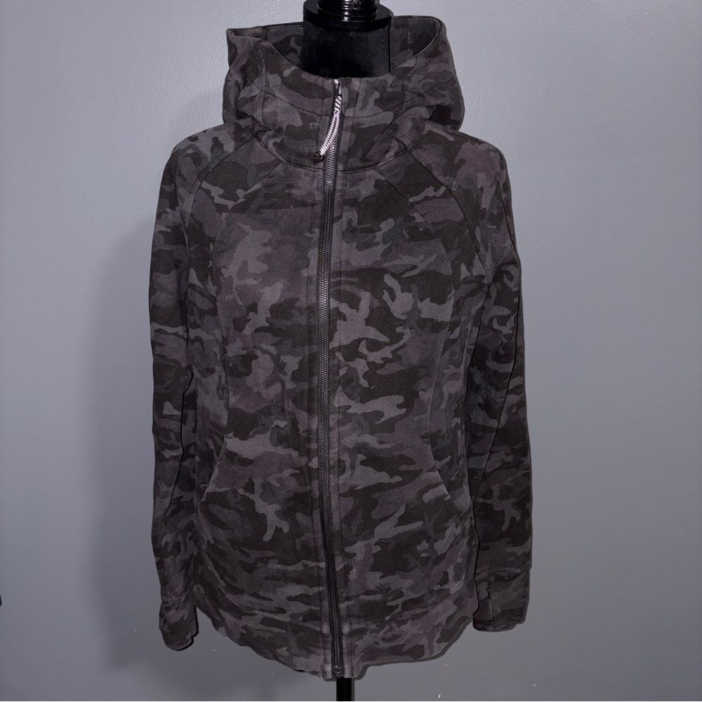 Lululemon Scuba Hoodie Jacket Women's 10 Camouflage Full Zip Light Cotton Fleece